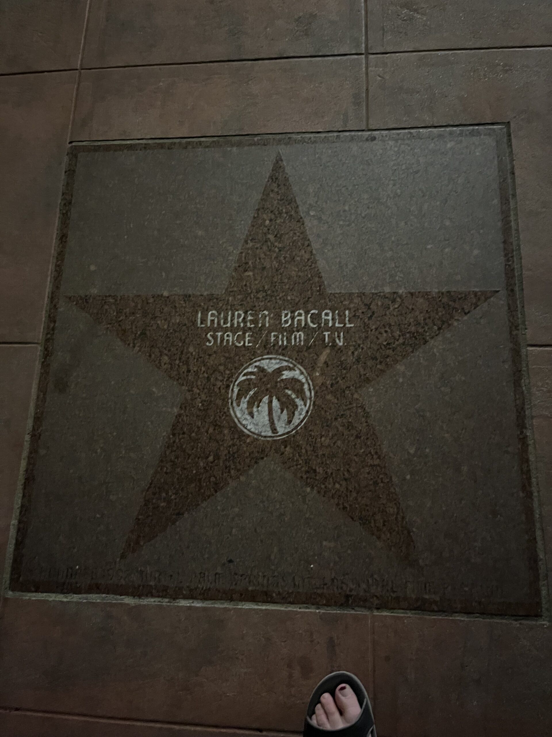 Lauren Bacall sidewalk star, Palm Springs, CA